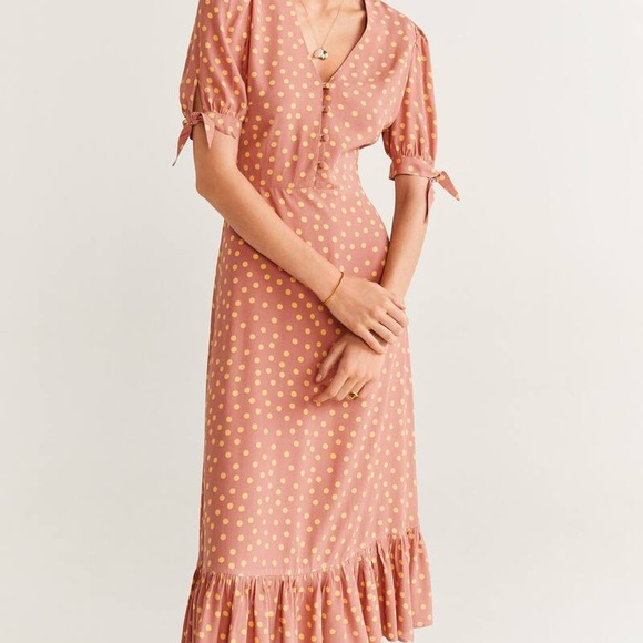 Mango Polka Dot Ruffled Dress - Picture 2 of 12